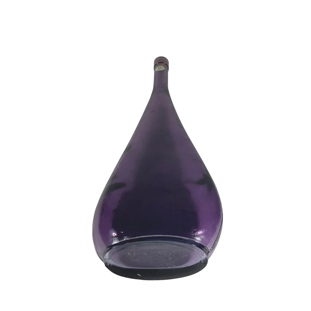 San Miguel Decorative Bottle Purple Recycled Glass Teardrop Cork Stopper